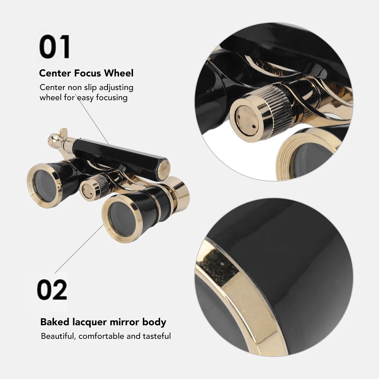 Opera-bril Verrekijker met handvat 3X25 Metalen draagbare theaterbril Duurzaam voor het bekijken van drama Toneelspel Kunstprestaties