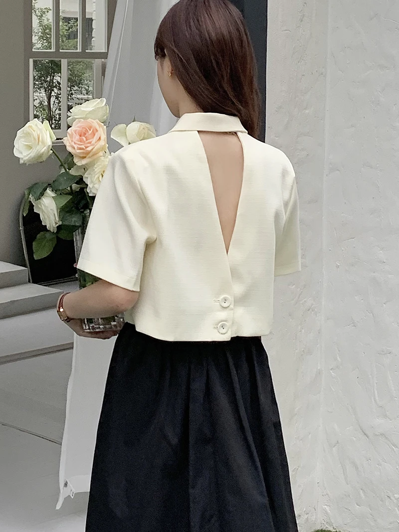 

Летний тонкий уникальный женский жакет Ele Bal ort Sve 2023: дизайнерский, стильный, однотонный, для повседневной носки