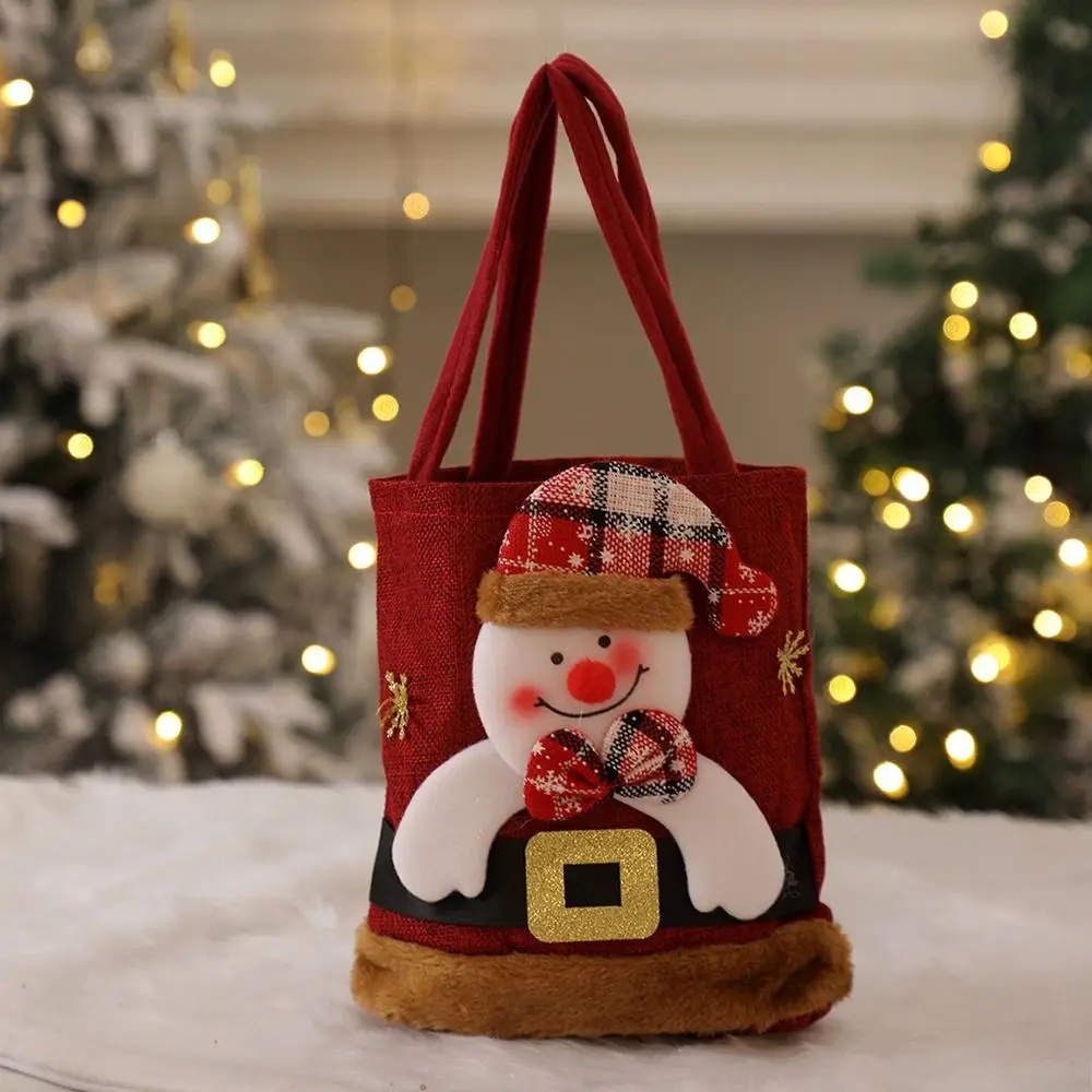 

Sweet Gift Pouch Christmas Present Bags Elk Cute Gift Plush Bag Cartoon Santa Candy Bags Christmas Tree Decoration