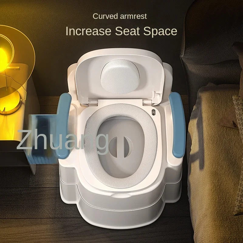 Portable and portable toilet seat for pregnant and elderly bedridden toilet