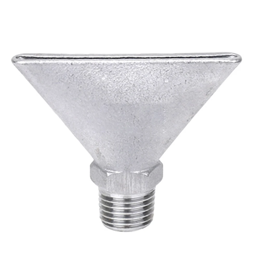 High-Temperature Rated Stainless Steel Fan Nozzle with Wide-Angle Flat Spray Output Suitable for Industrial Process Applications