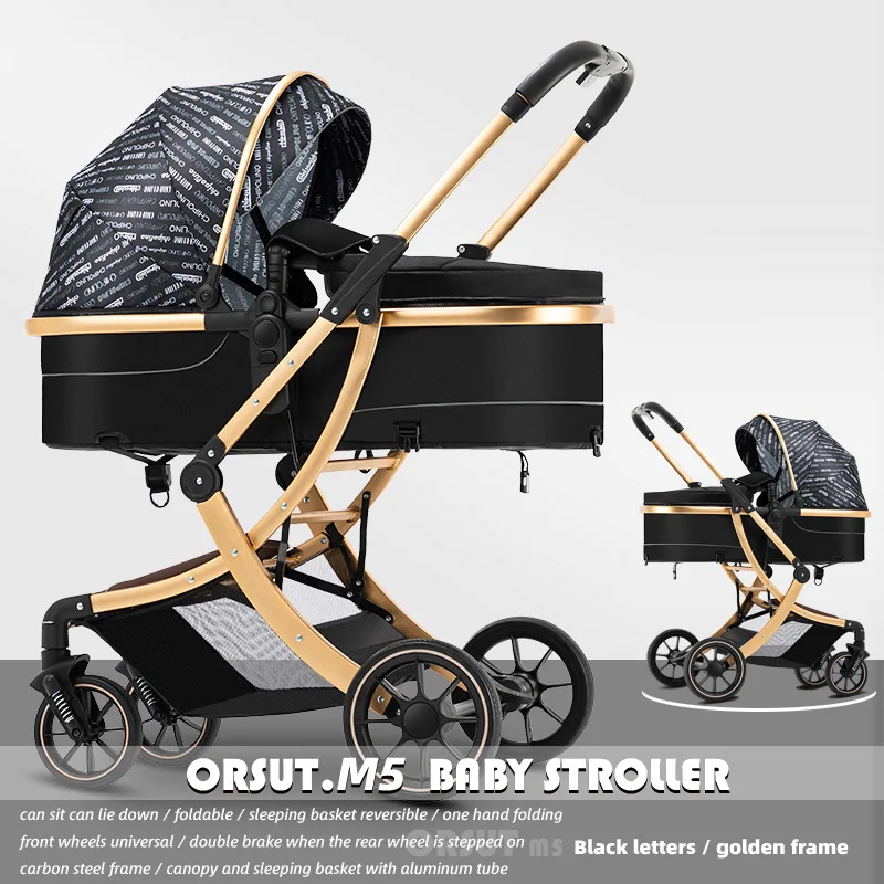 

Two-way Swivel High Landscape Newborn Stroller Can Sit or Lie Down Lightweight and Easy To Carry Stroller Shock Absorption