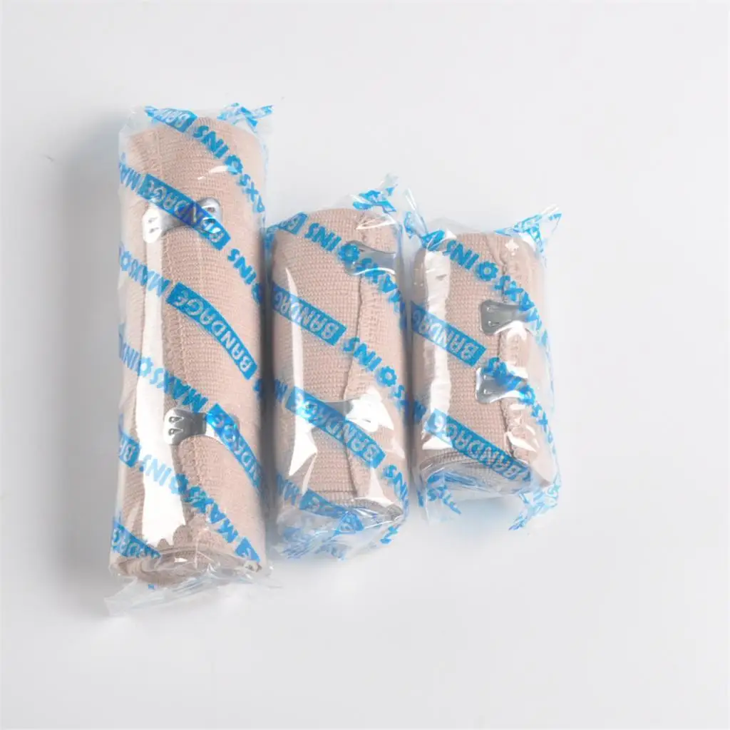 Cotton Compression Bandage Elastic Fabric Wrap Support Medical Bandage for Sports Joint Injury and First Aid