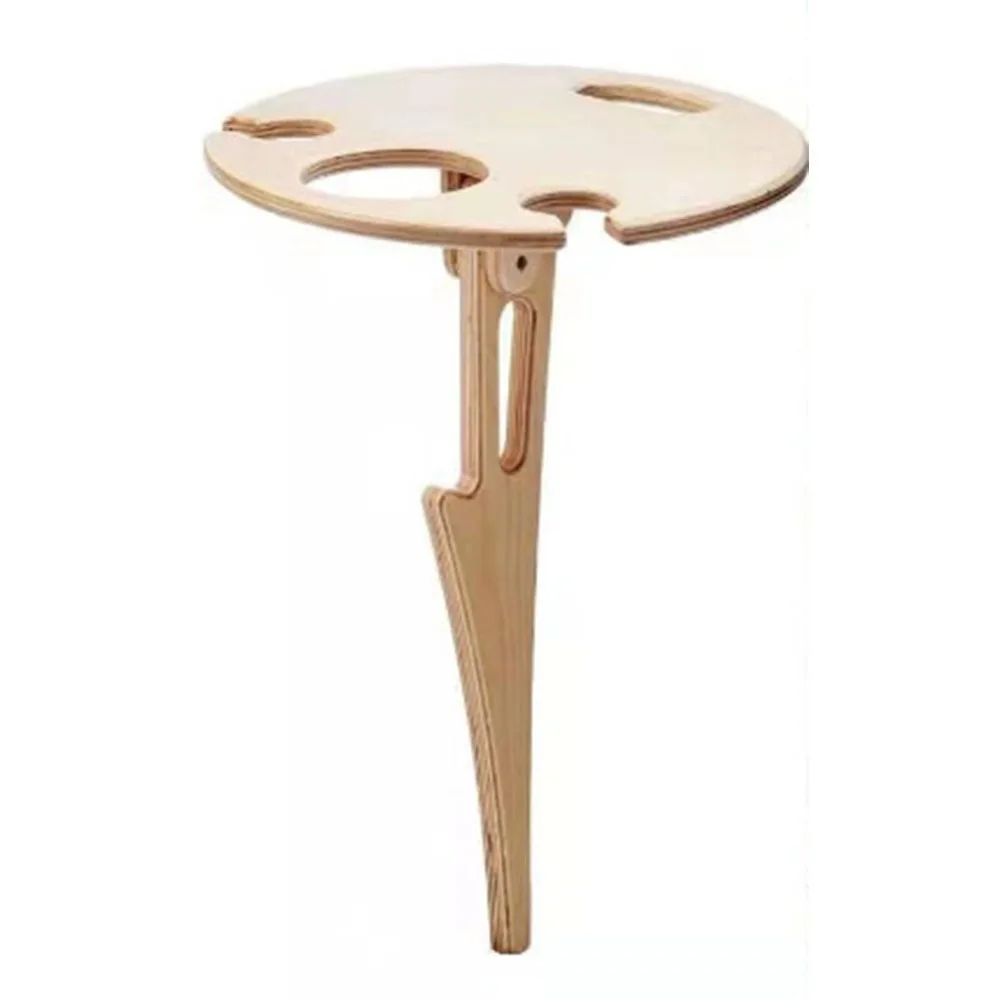 

Прочный деревянный портативный складной круглый столик для вина, подставка для бутылок, для использования на открытом воздухе