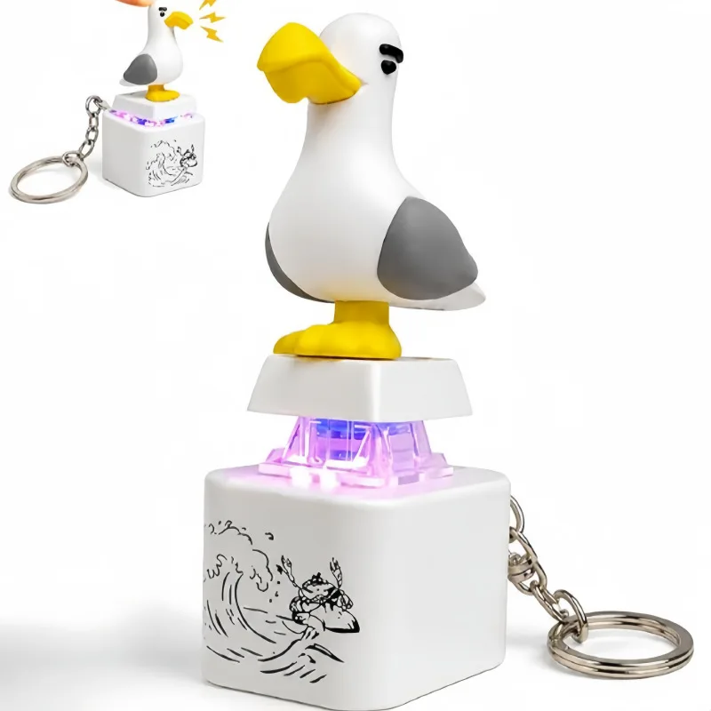 Llavero con tecla Mine Seagull, luminoso, con sonido, para aliviar el estrés, juguete creativo antiestrés, colgante electrónico portátil para adultos