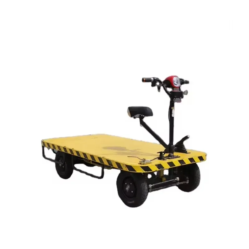 Electric Platform Trolley Cart Warehouse Portable Powerful Hand Trolley Flatbed Cargo Heavy Duty Electric Platform Trolley