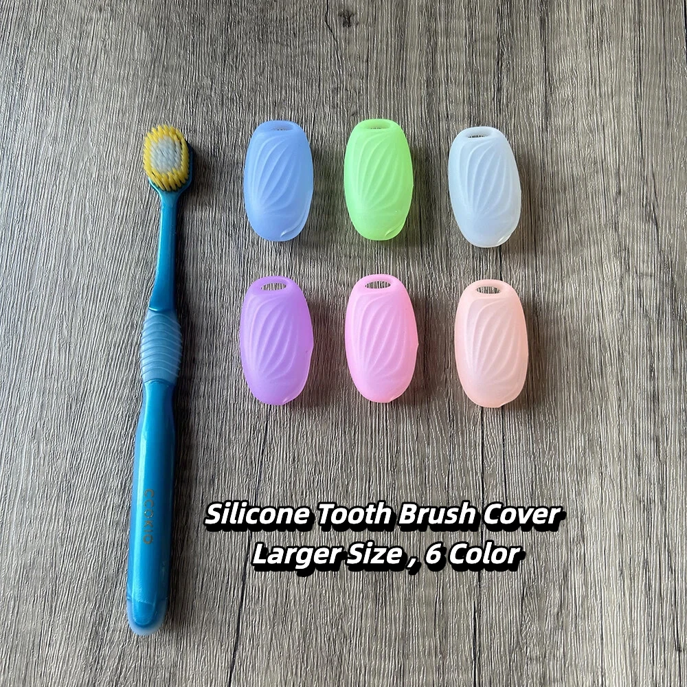 Silicone Toothbrush Covers, Larger Size ToothBrush Cover Cap for Electric & Manual Toothbrush Head, Reusable Eco Friendly