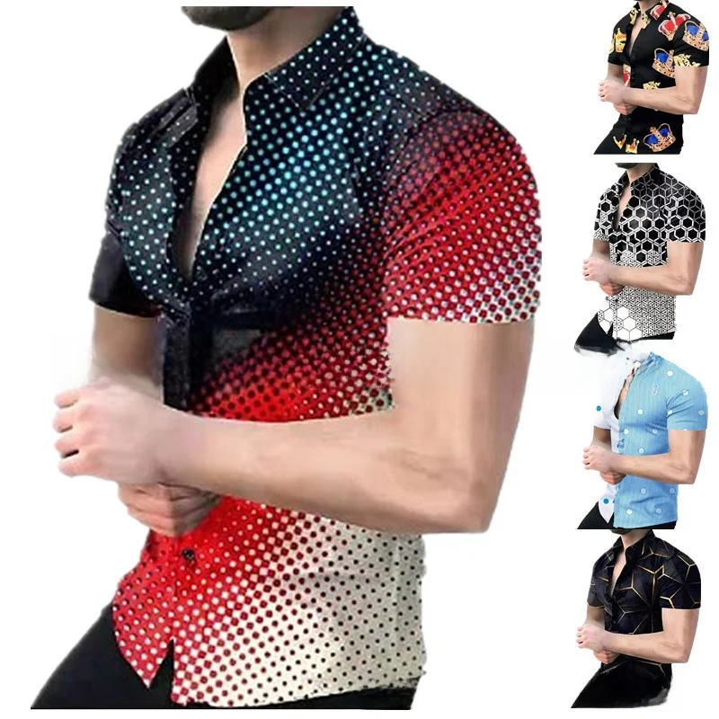 

Men's ort Sve irt Loose Fit 3D Digital Print Hip Hop Sle Independent Station irt Summer Thin Material Casual Wear