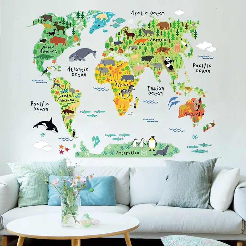 Vinilos Decorativos de Pared c - Puzzle Map World reseña y precio