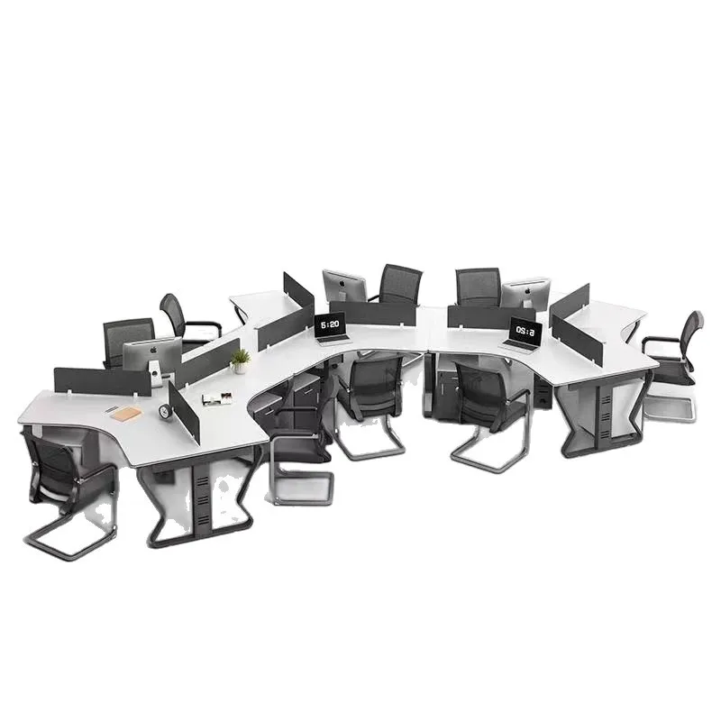 Office desk for 6 people, 8 seats, computer booth, creative staff desk and chair combination, simple and modern