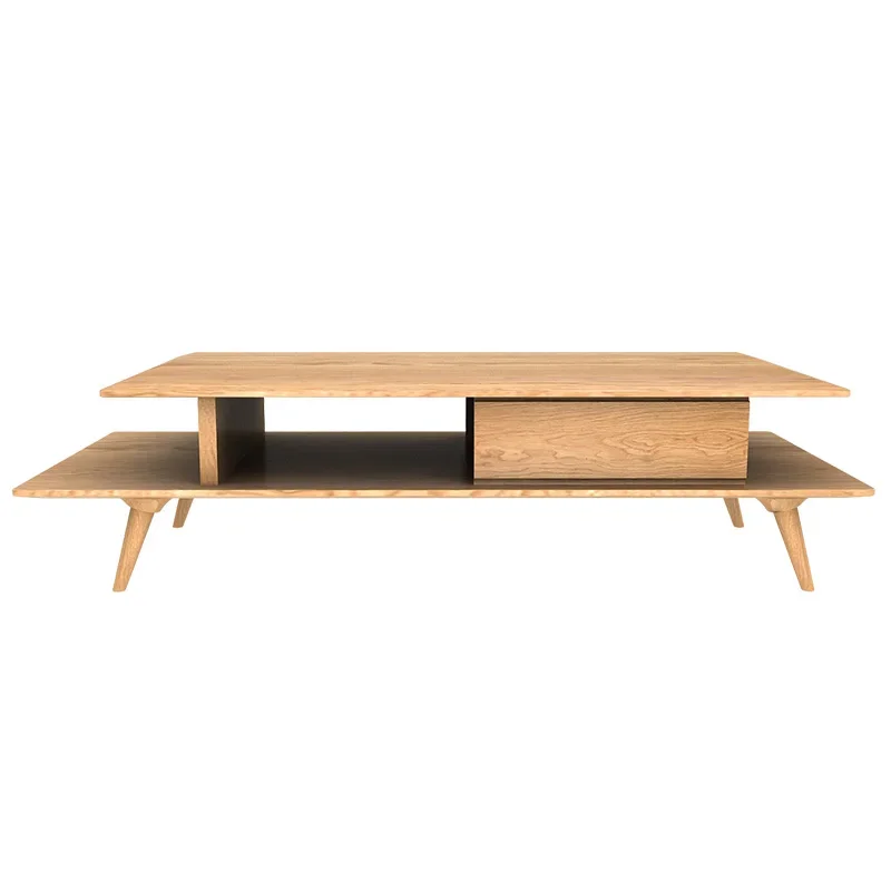 Nordic style coffee table, white oak solid wood living room, home modern, simple small apartment