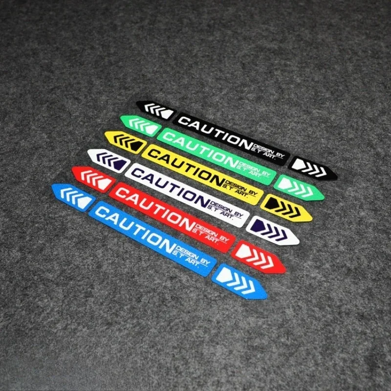 Arrow Caution Sticker 6PCS Set Matte Waterproof Vinyl Decal Car Door Mirror Motorcycle Laptop JDM Modification Decor