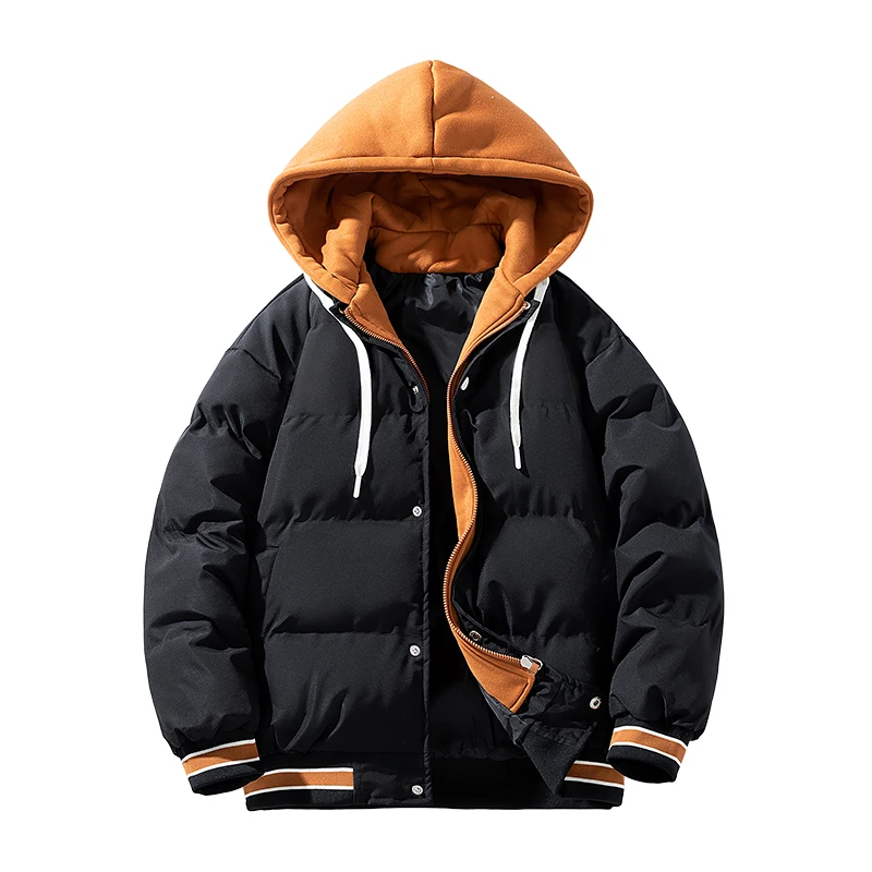 

High Quality Puffer Parkas for Men Hooded Parkers Winter Thick Thermal Coat Men's Classic Solid Color Cotton Padded Jackets