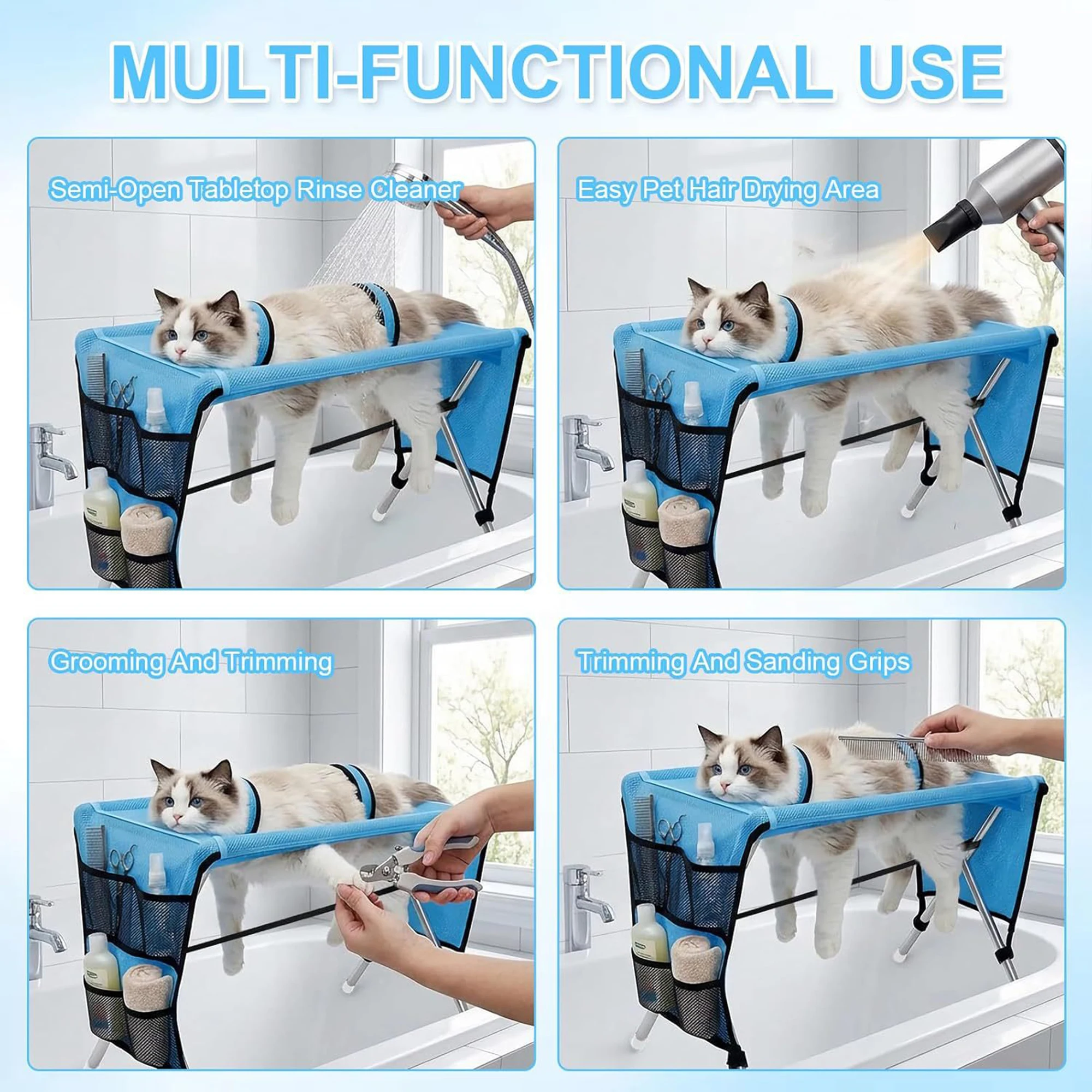 Foldable Pet Grooming Bath Table with Fixed Leash S1de7782c7b80491ba13dfc780deab0b4M