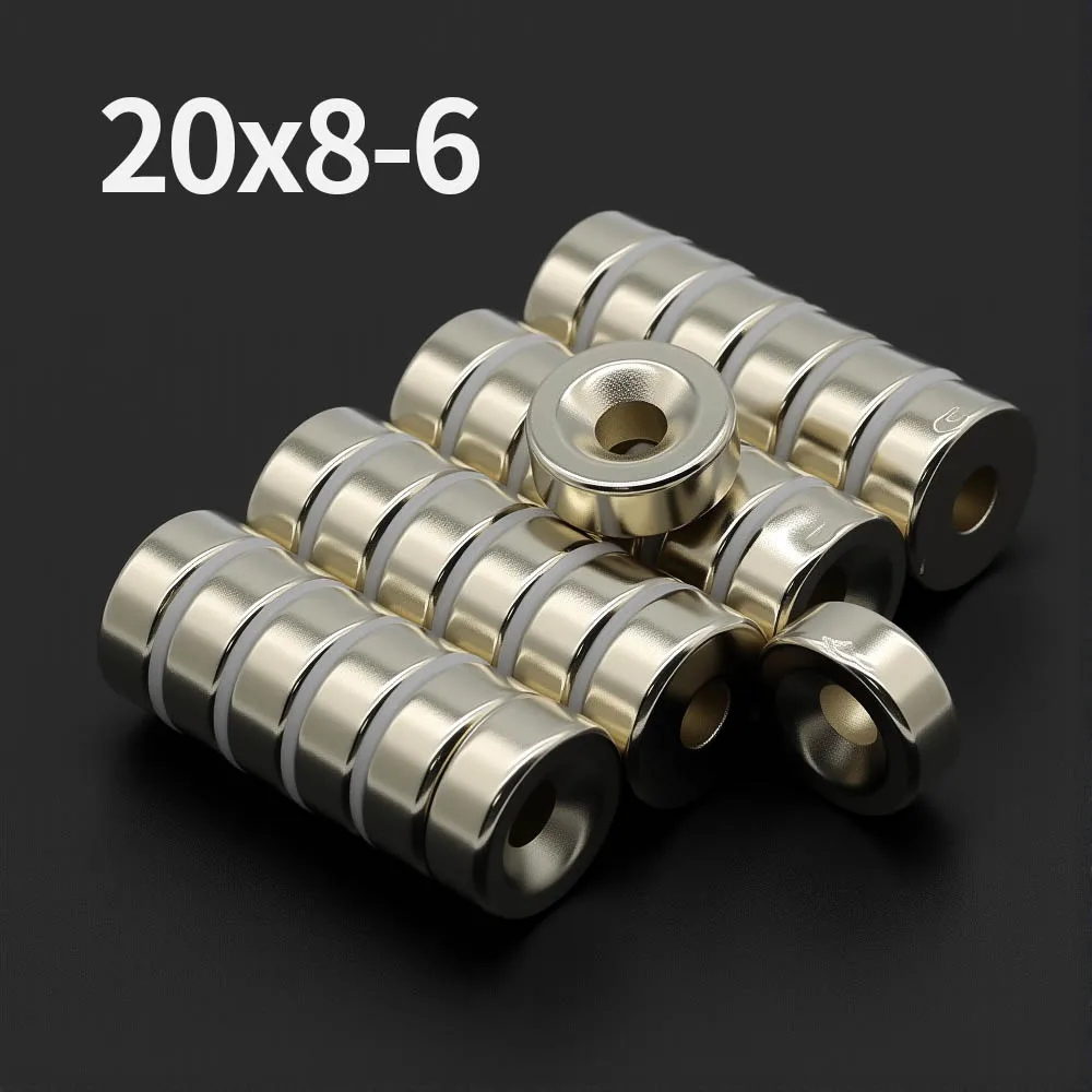 20x8-6mm Powerful with holes Neodymium Magnet N35 NdfeB Permanent Magnetic imanes Round Super Strong Fridge Magnets DIY
