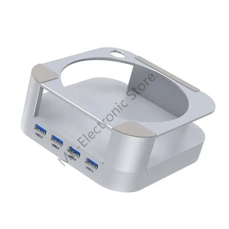 R2LF 4 Port USB Hubs and Heat Dissipation Stand Optimized for Mini Featuring Type C Connectivity