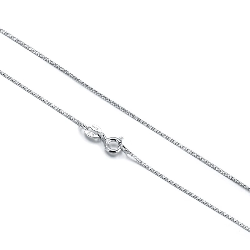 KISS MANDY Classic Basic 1mm Side Chain Necklces 40-60cm Solid 925 Sterling Silver DIY for Women Fine Gift Party Jewelry SC18