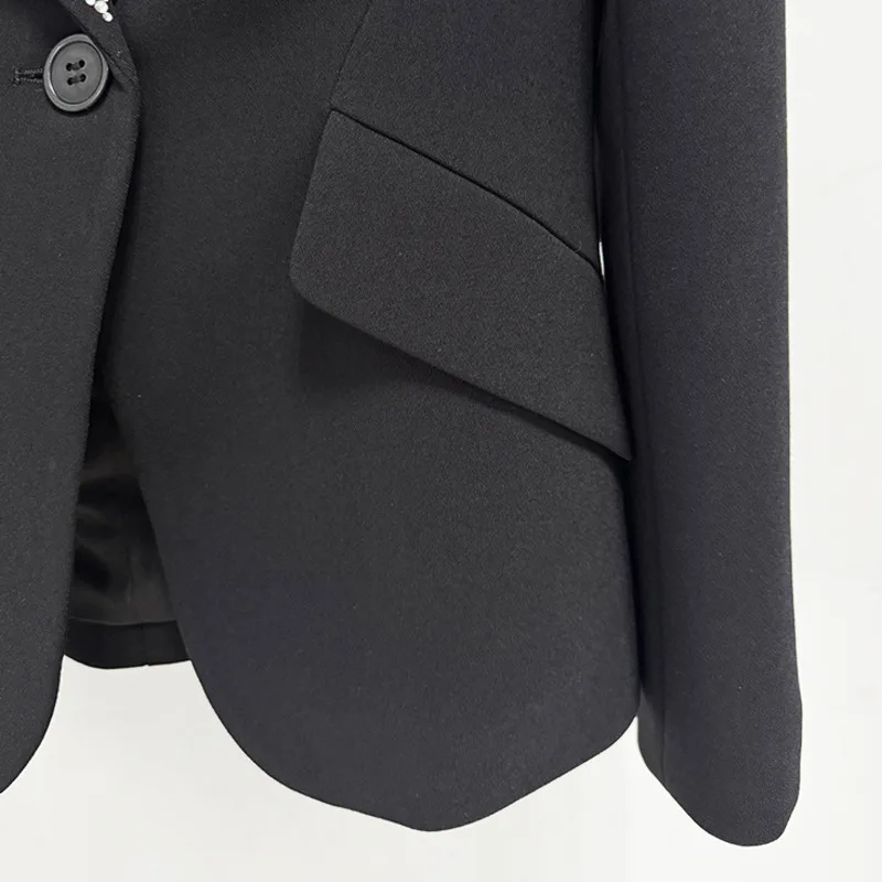 HKSH 2026 Primavera Nuove Donne Blazer Borchiato Diamanti Colorati Singolo Bottone Slim Fit Elegante Tendenza Office Lady Cappotto di Lusso HK17503