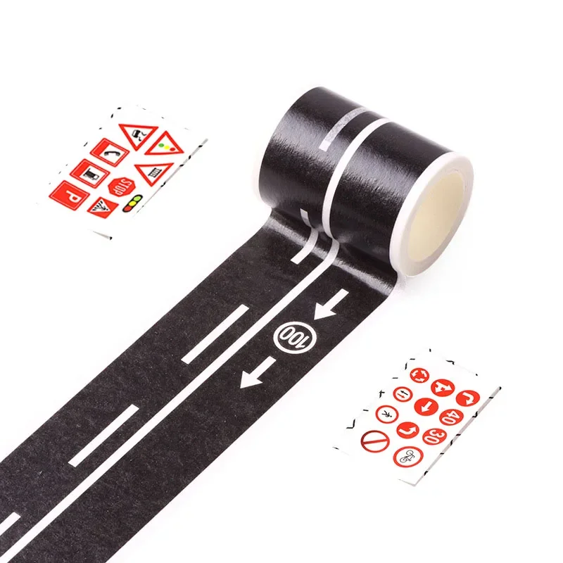 5M Creative Traffic Railway Road Tape DIY Scrapbooking Craft Adhesive for Toy Car Tape Track Toy Sticker