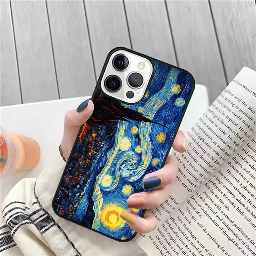 

V-Van G-Gogh Oil Painting Phone Case Strong Magnetic For IPhone 16 15 14 13 Pro Max 11 12 Mini