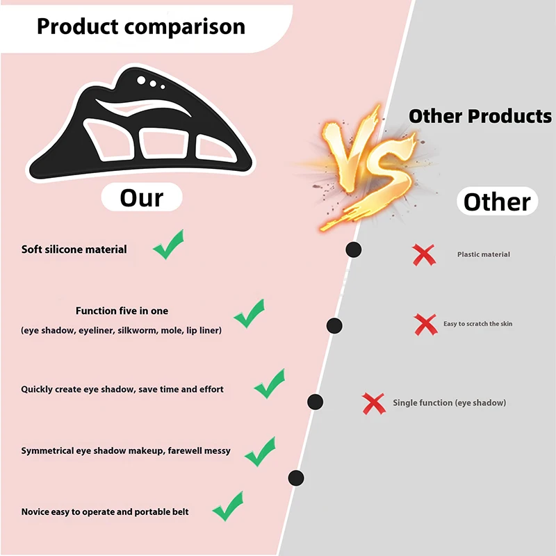 Siliconen oogmake-up stencils Multifunctionele oogschaduw sjabloon Eyeliner Applicator Hulpgereedschap Draagbare herbruikbare make-uptools