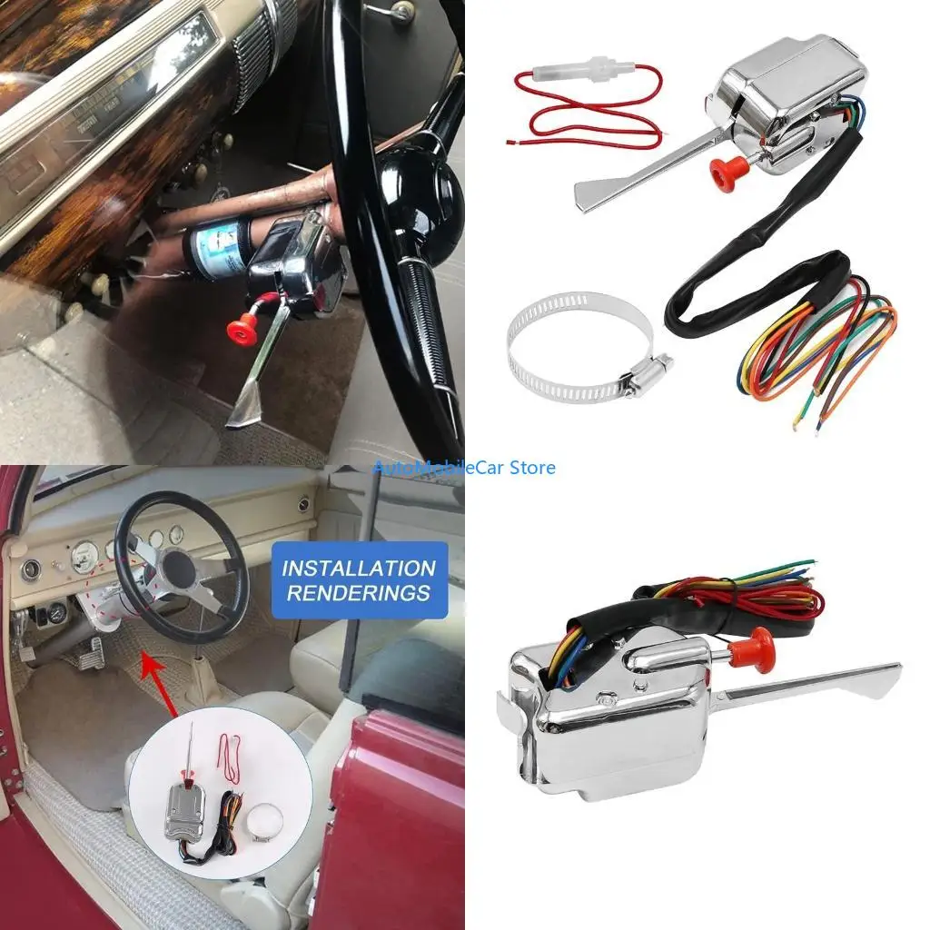 G8TE 12V Universal Street Hot Rod Chrome Turn Switch Heavy Duty Vintage Car Truck Dunes Buggies Sand