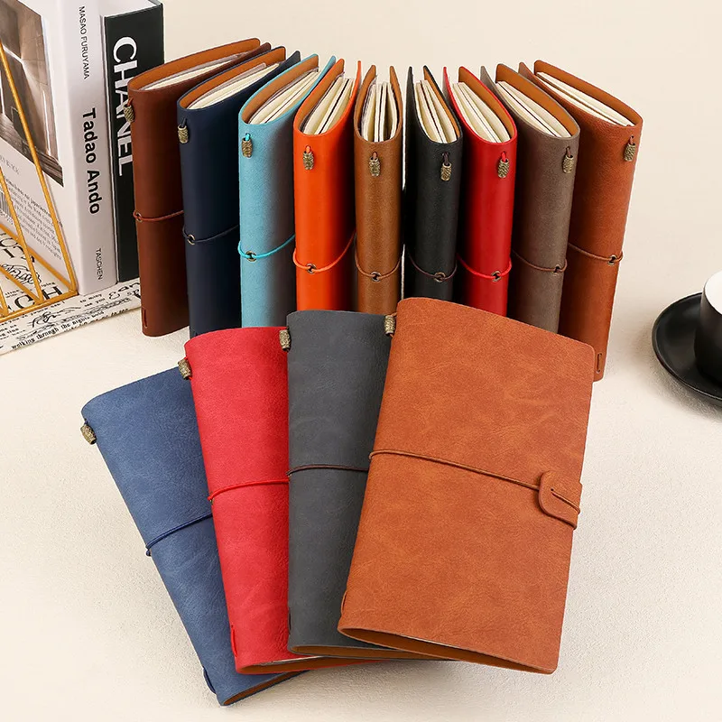 A6 Refillable PU Leather Journal for Men Women Travel Notebooks for Writing Sketchbook Perfect for Writing, Poets, Travelers