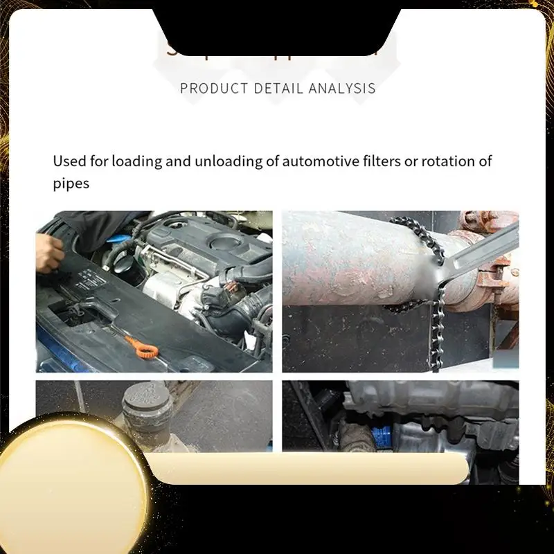 

Автомобильный масляный фильтр двигателя, регулируемый цепной ключ для ключа, снятие и установка масляного фильтра, инструмент для ремонта автомобиля, прочный-
