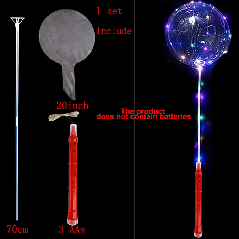 1/10/20/30 Stück 20 Zoll Bobo-Ballons LED Leuchtende Ballons mit Blinkenden Griffen für Geburtstag Weihnachten Hochzeit Dekoration – Detail 6
