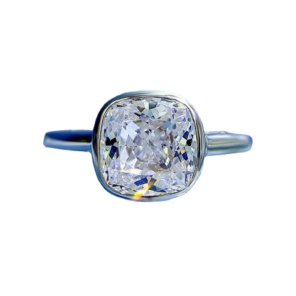 

Светильник luxury 18K gold-plated 925 пробы silver ice cut 7*7MM кольцо с самоцветом и бриллиантами
