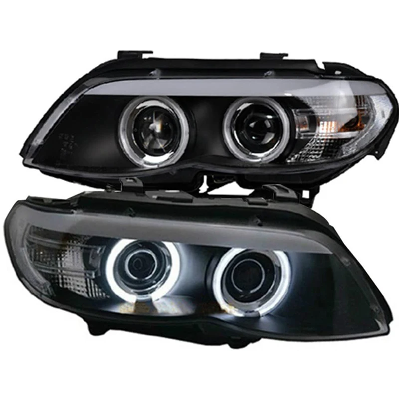 

For BMW X5 E53 Headlights Front Lamp Black Housing 2004 to 2006 Year SN