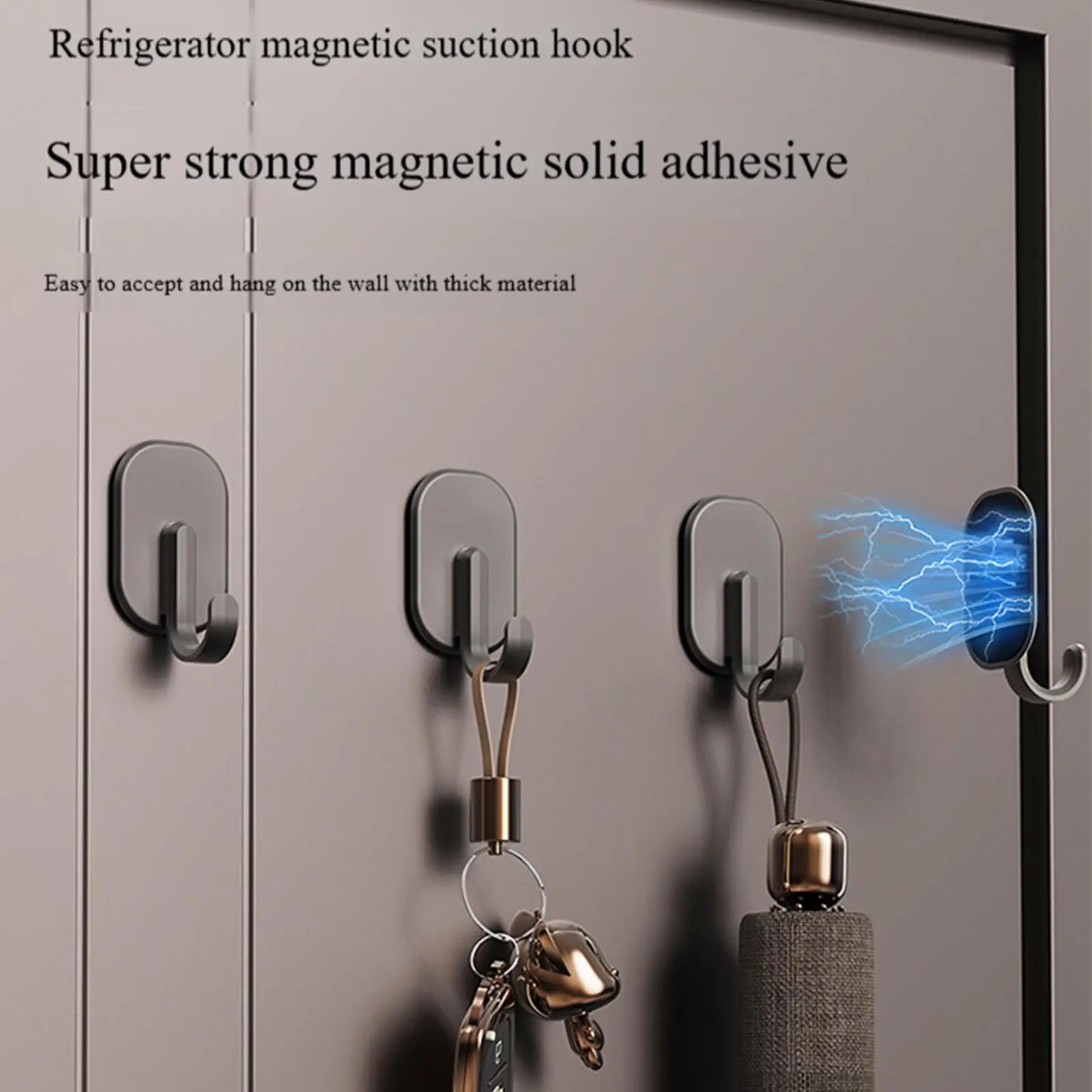 Magnetic hook Refrigerator Magnetic hooks traceless no drilling required Towels Key Storage hook Kitchen Utensil Hanger hook