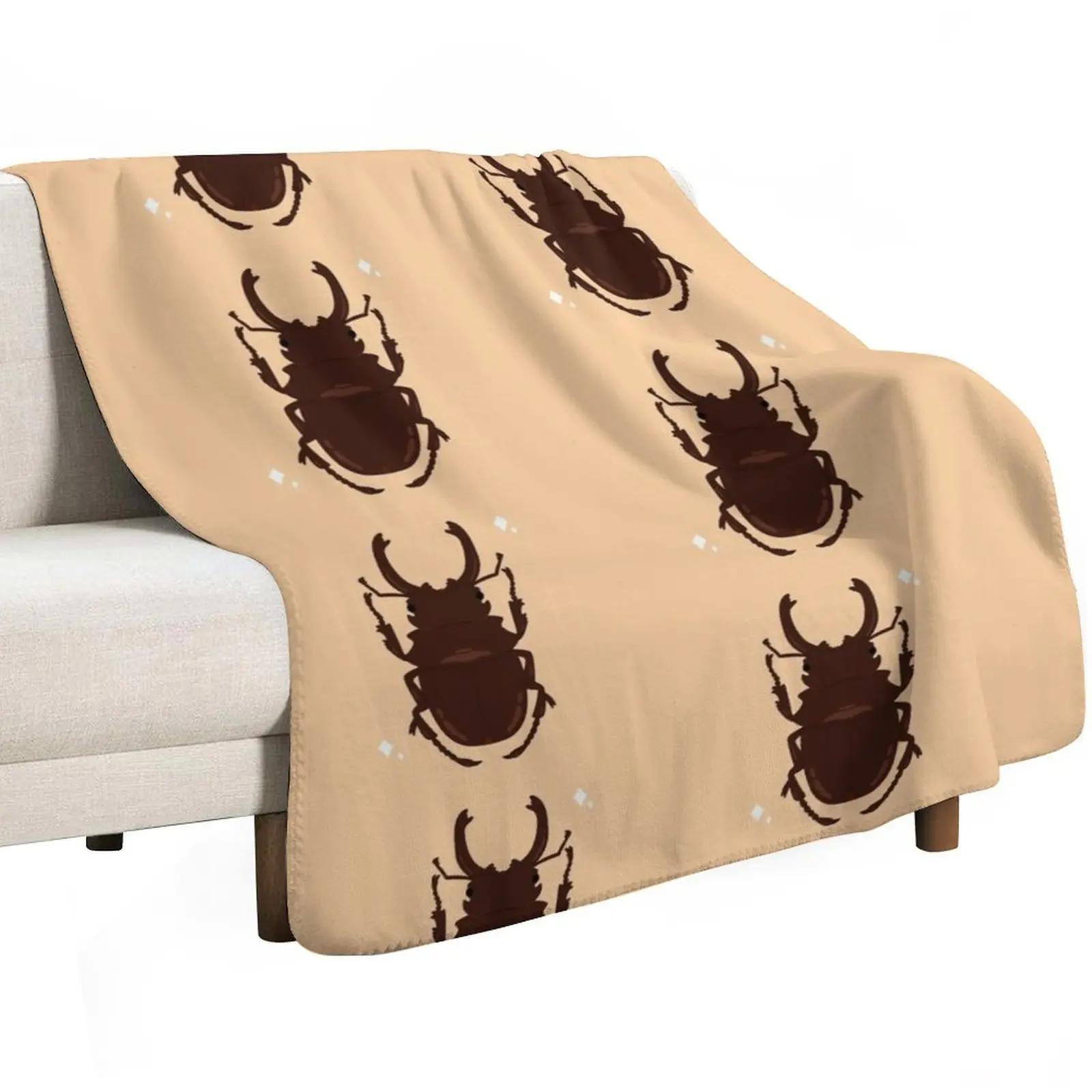Cute Stag Beetle Throw Blanket warm for winter Sofa Camping Hair funny gift Bed linens Blankets