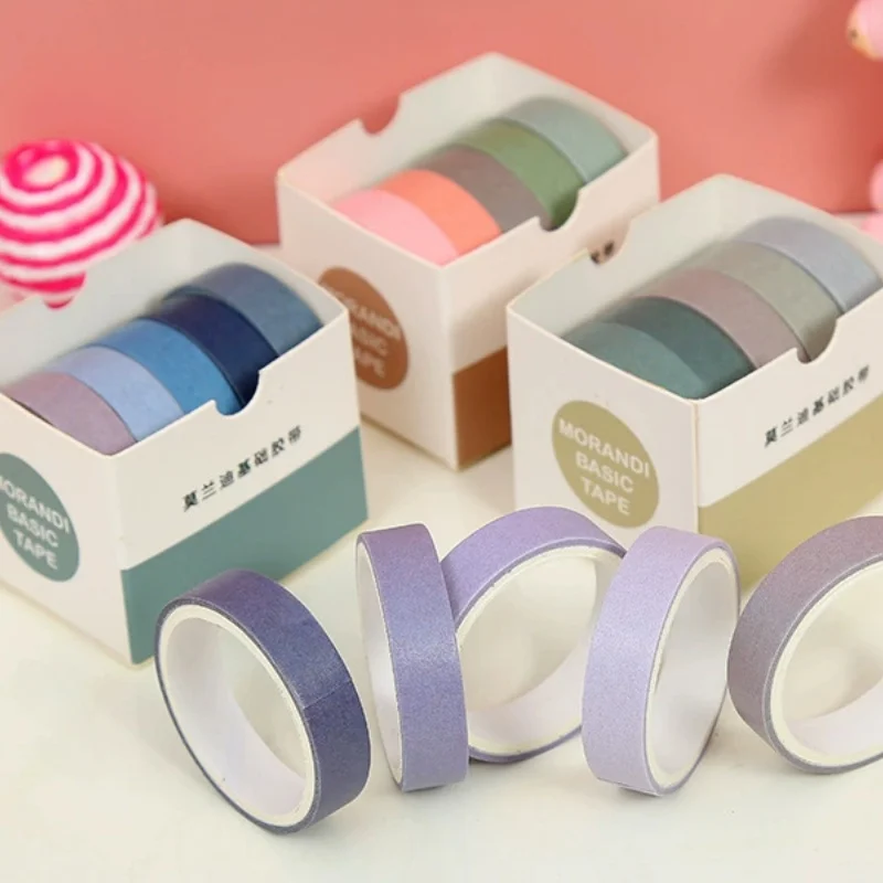 5 Rolls Colorful Decorative Tape Hand Account Collage Album Decorative Tape Student Stationery Decorative Tape