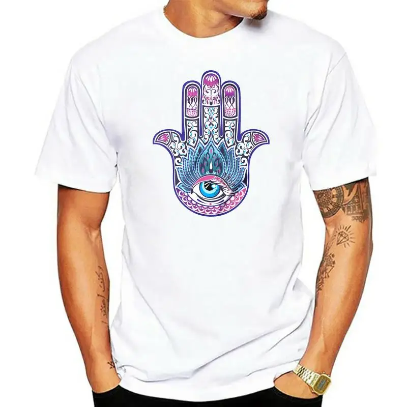 Hamsa Hand T Shirt Love Peace Animals Are Friends Boho Festival Yoga Namaste  Cool Casual pride t shirt men Unisex New Fashion