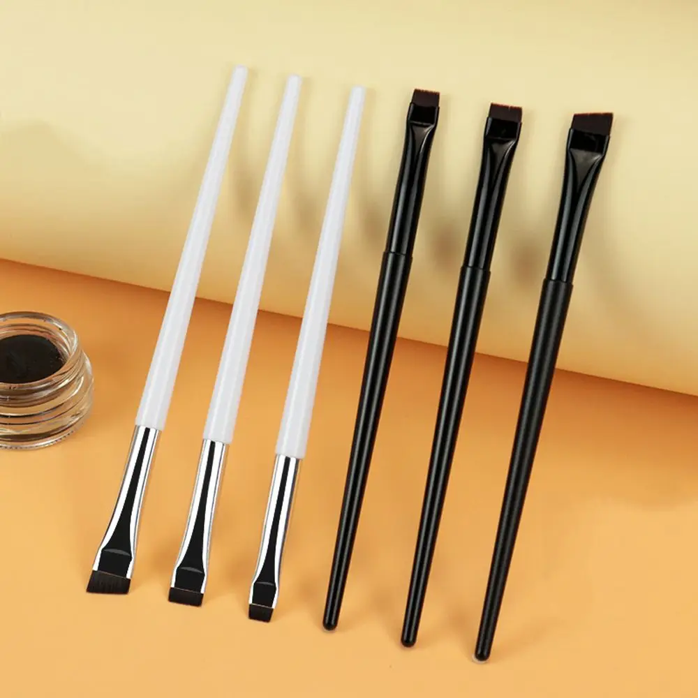 Cosmetica Borstel Make-up Tool Schoonheid Platte Wenkbrauwborstel Schuine Fijne Eyeliner Borstels Mes Make-up Kwasten Liner Wenkbrauwborstel