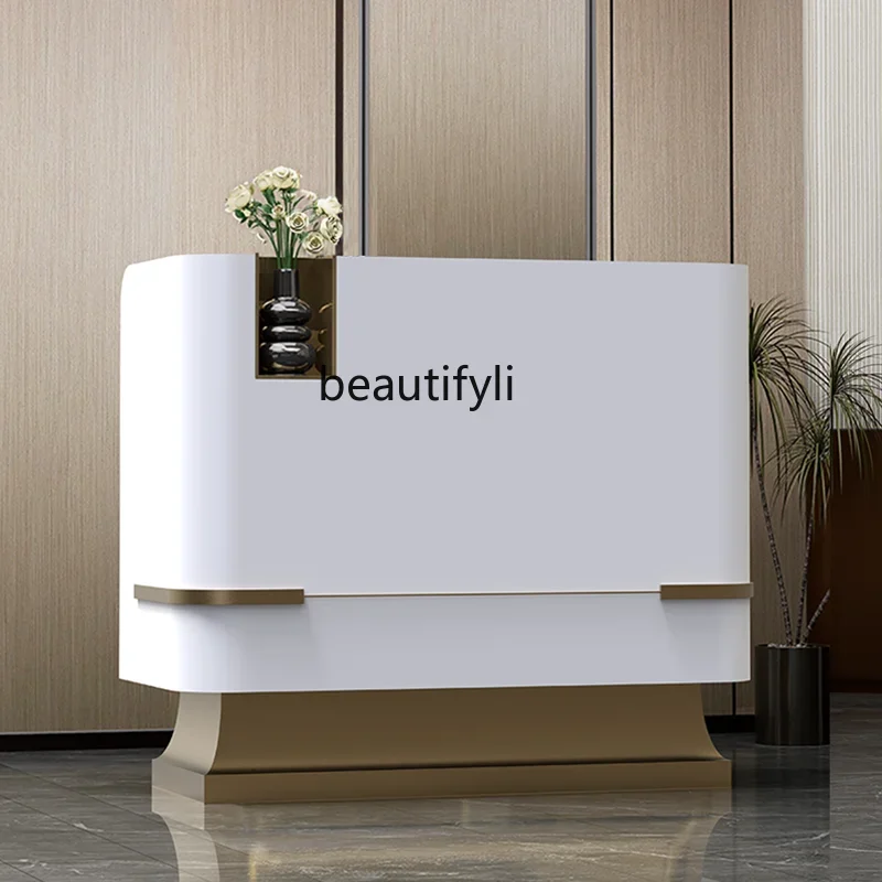 

X18 Light luxury reception table, the company welcomes guests with simple and modern consulting guide checkout page customizatio
