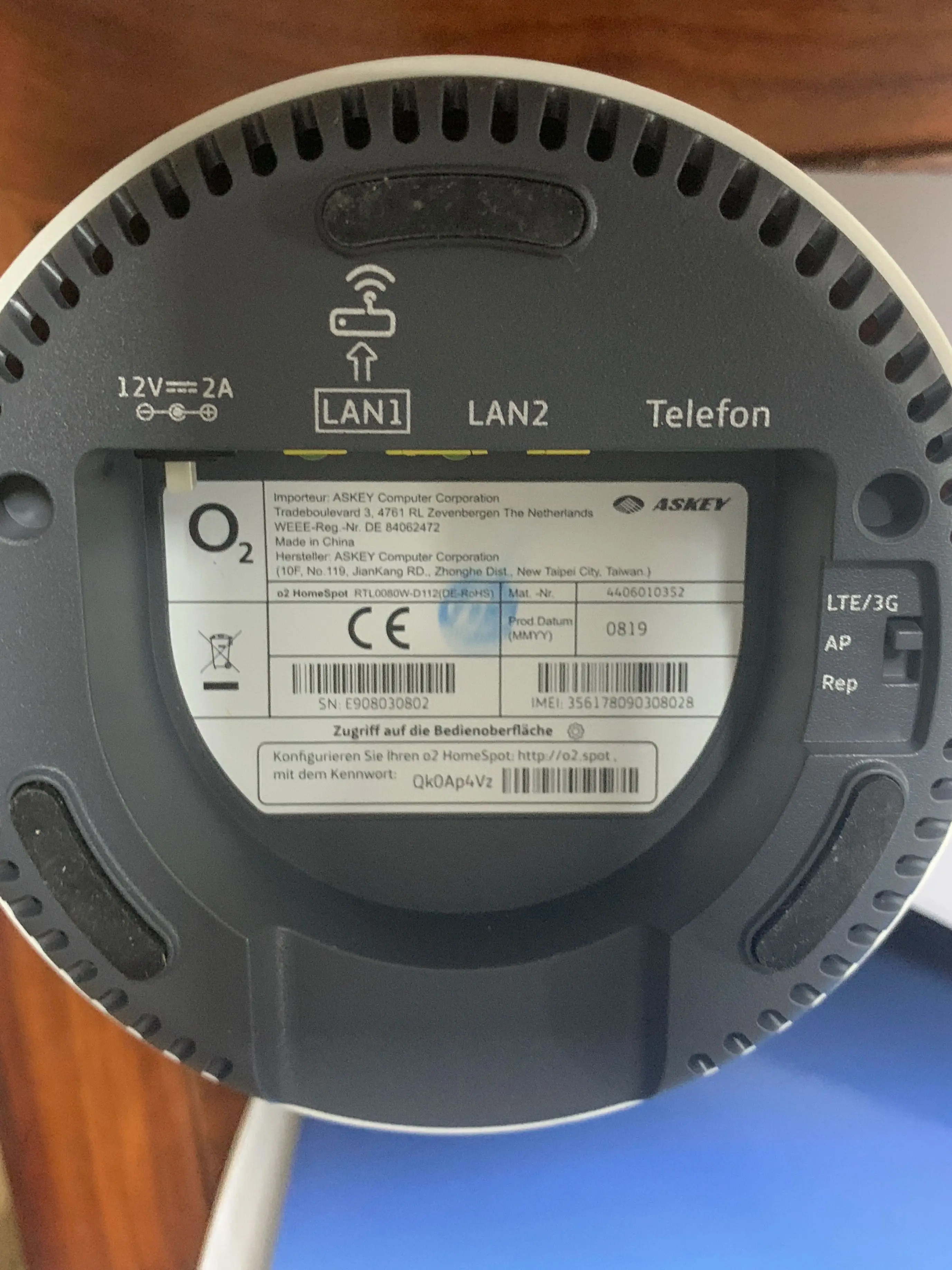 Router AP ASKEY O2 HomeSpot LTE sbloccato (2,4G e 5GHz) (usato 99% nuovo)