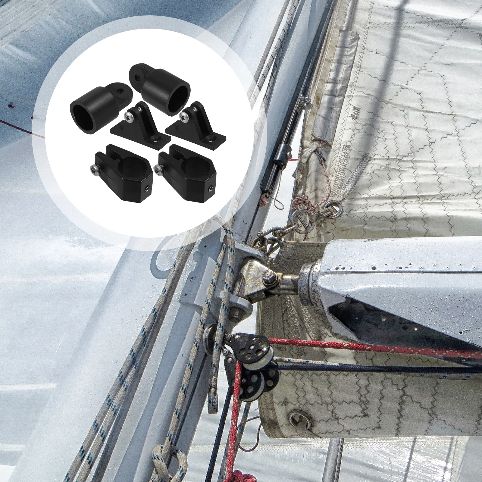 

6pcs Bimini Canopy Eye End Cap Marine Fitting Canopy Slide For Yacht Deck Eye End Cap For Marine Boat Shelter Support