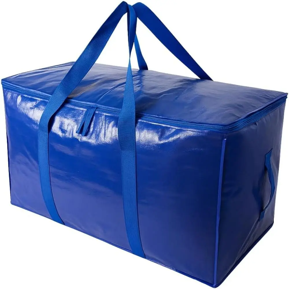 

Extra Large Zippered Storage Bags with Handles, Heavy-Duty Space-Saving Moving Totes (4)