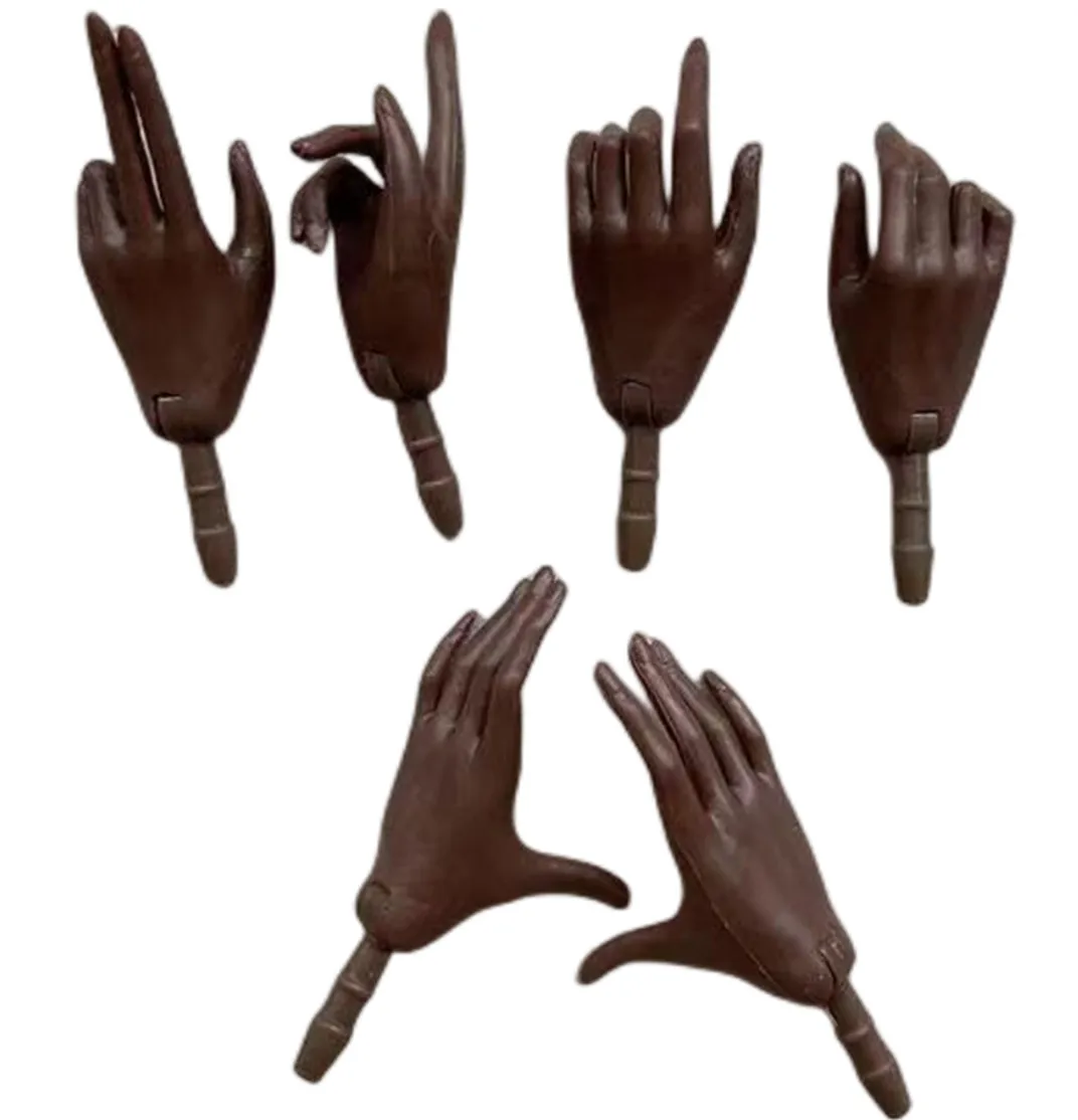 MENGF أزرق أسود أبيض بني الأيدي 1/6 دمية بديلة أجزاء الأيدي اكسسوارات الديكورات الدمية الملونة