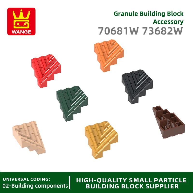 Wange42Pcs/lot 70681W/70682W 24MM X 24MM X 23.6MM Big Corner Tiles Building Blocks Moc Color Accessories Compatible with Brick