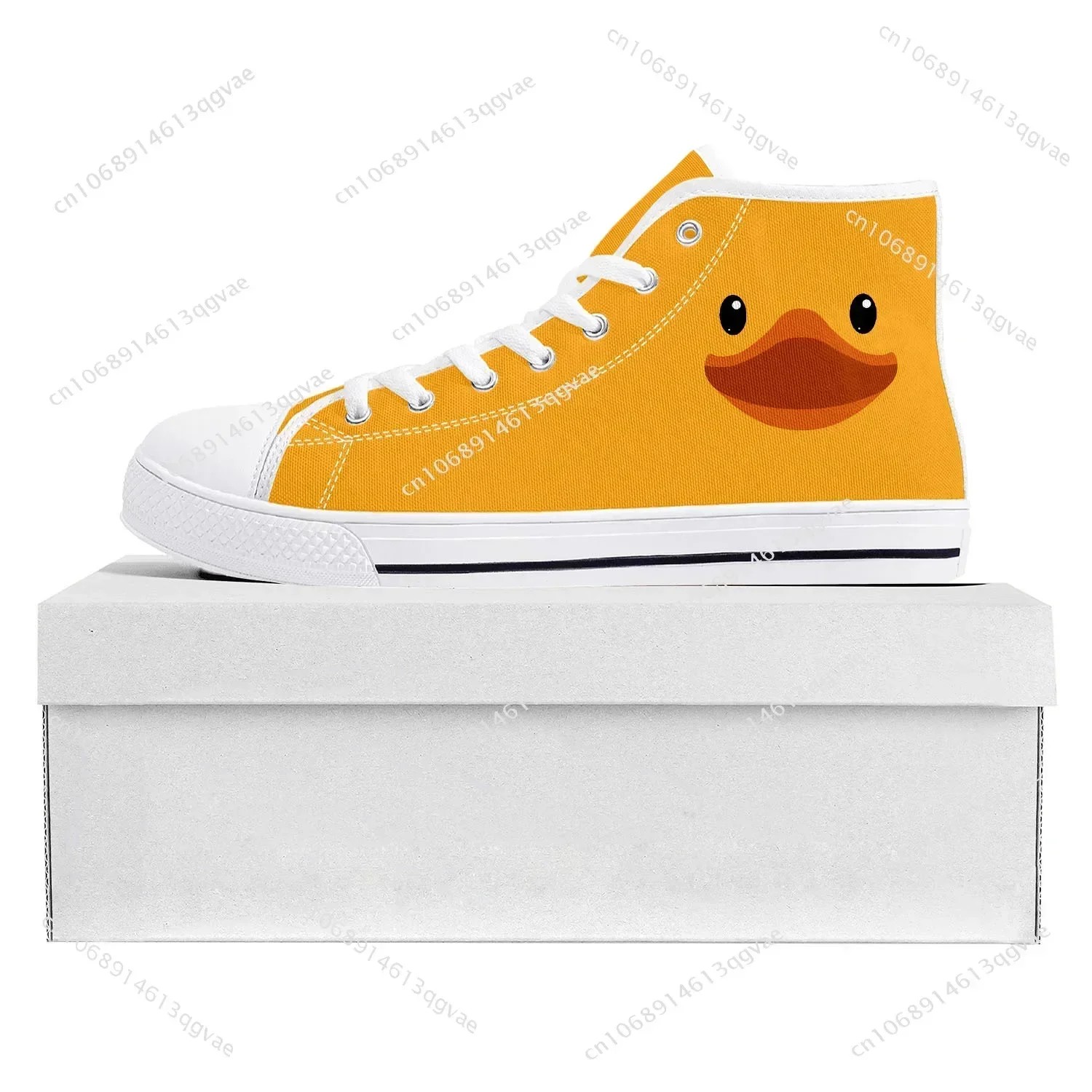 Yellow Duck Printed High Top High Quality Sneakers Mens Womens Teenager Canvas Sneaker Casual Couple Shoes Custom Made Shoe
