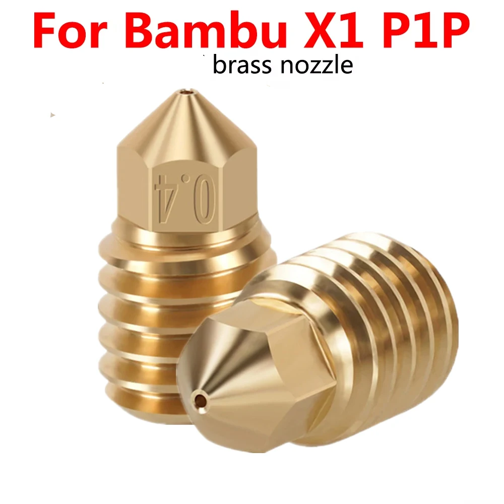 

For Bambu Lab Nozzle Brass 3D Printer Parts 0.4/0.6/0.8/1.0mm High Flow X1C V2 P1P Hotend Nozzle M6 1.75 For Bambulab X1 P1S