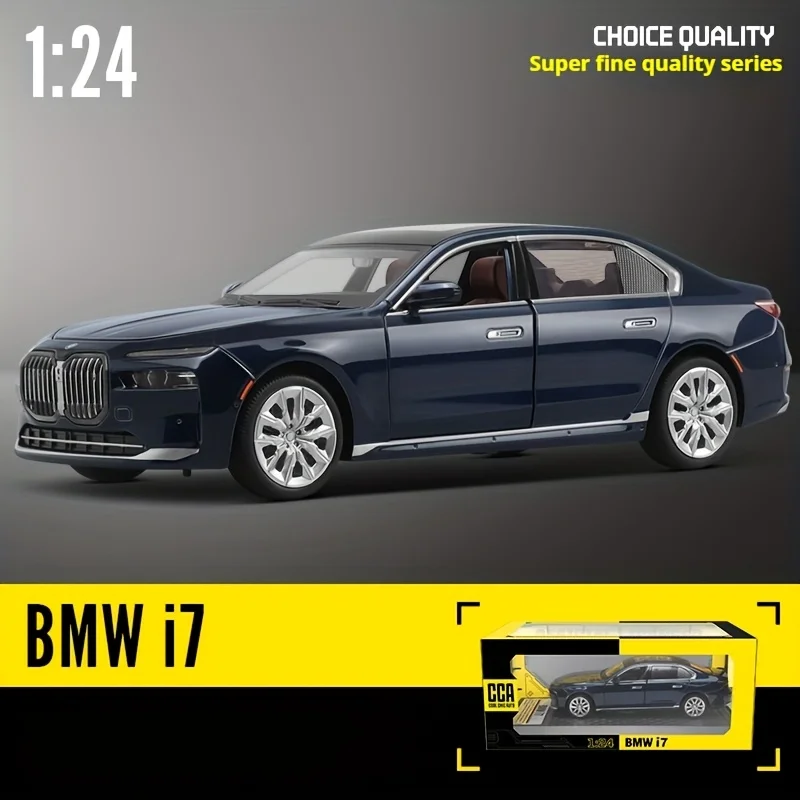 

1:24 BMW i7 G70 alloy model car, doors open, smooth gliding action, collectible toy, festive gift