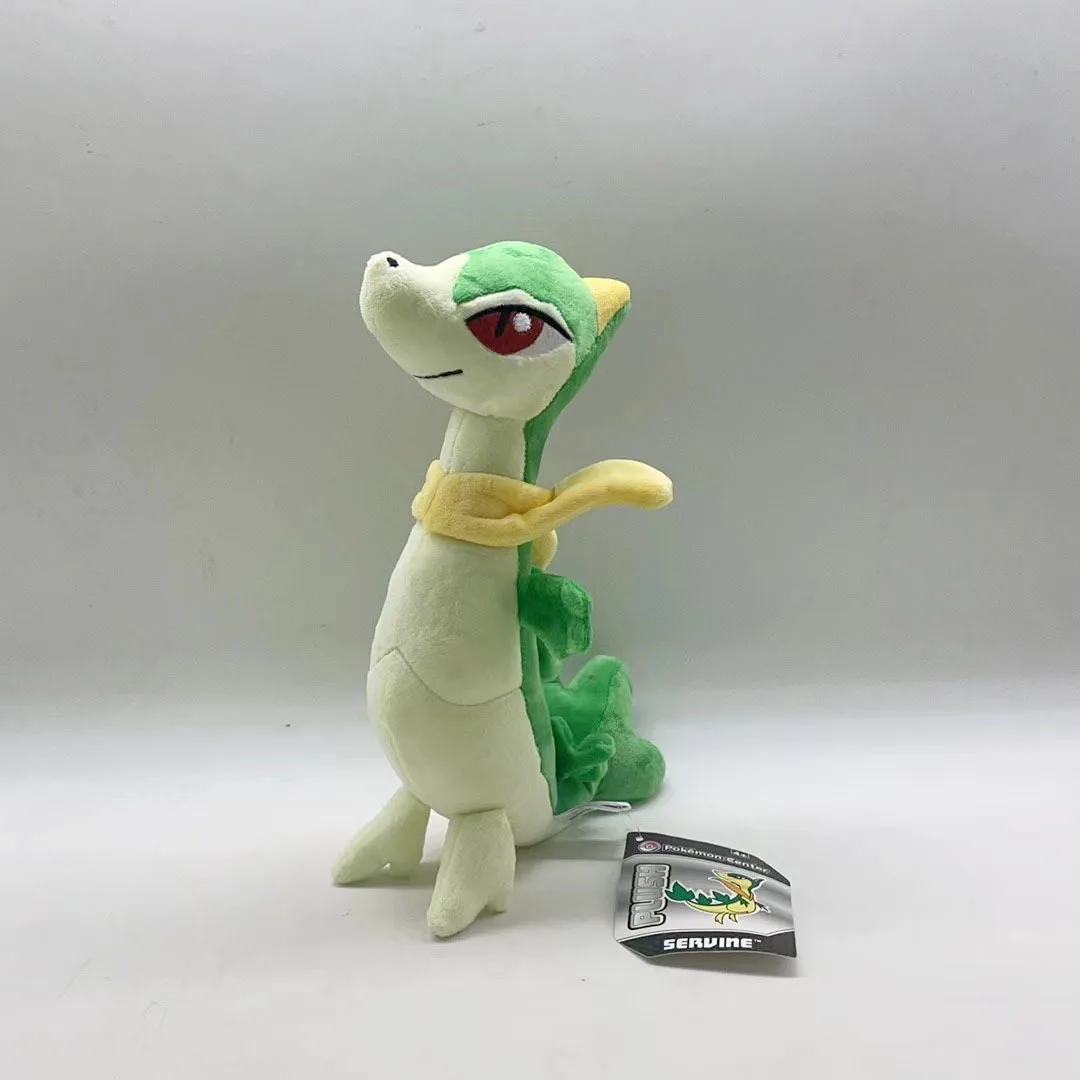 Pokemon Plush Snivy Evolution Servine Peluche Stuffed Cartoon Green Snake Doll Room Decoration Gifts