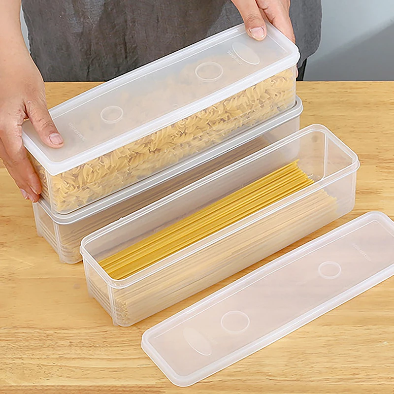 

1PC Noodle Storage Box Plastic Food Preservation Sealed Box Rectangular Kitchen Accessories Noodle Refrigerator Storage Box