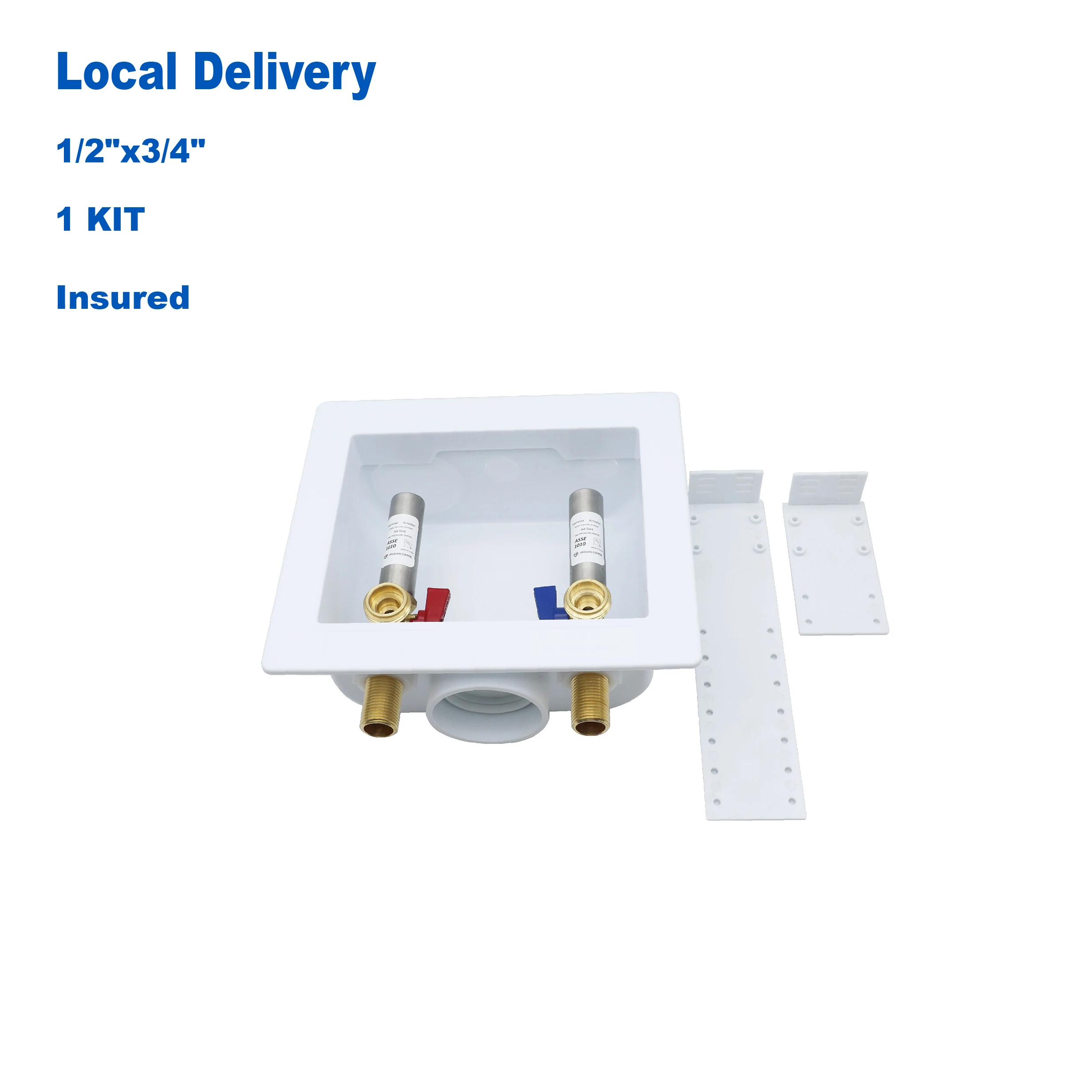 

KING SMART Washing Machine valve with SS Water Hammer Arrestor; 1/2" MIP, 3/4" MHT Outlet, 1/4 Turn; 1 Pcs/Case; 81217
