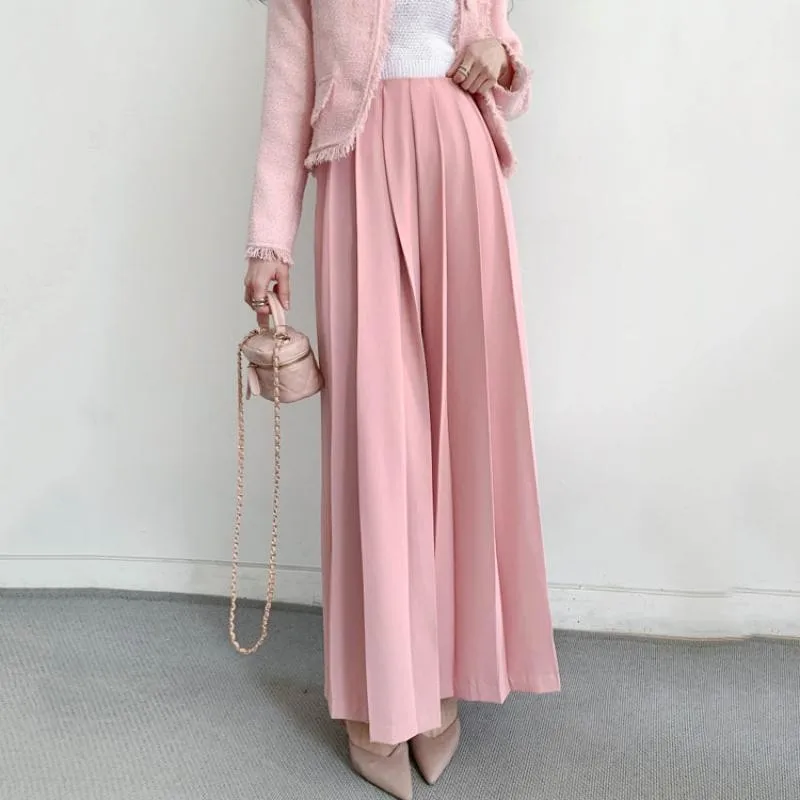 

GUUZYUVIZ Summer New Straight Casual Pants Loose Pleated Wide Leg Trousers Women