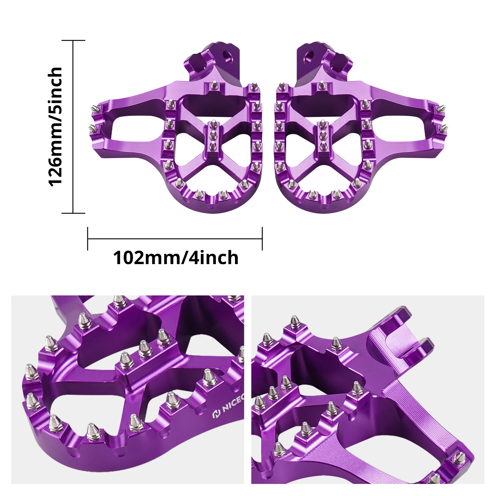 NICECNC For 2024 2023 Surron Light Bee X Extended Foot Pegs Lean Footrest Kit For Sur-Ron Light Bee S L1E Segway X260 2017-2024